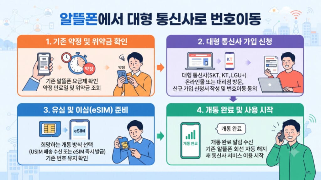 알뜰폰 통신사 번호이동 방법