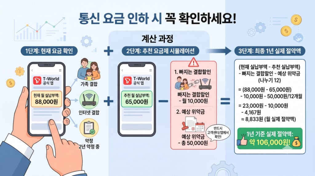 요금제 변경 실제 절약액 계산법
